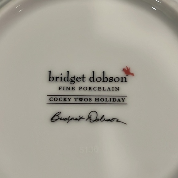 Cocky Twos Holiday Cup & Saucer - Bridget Dobson - Set of 4 - Picture 13 of 13